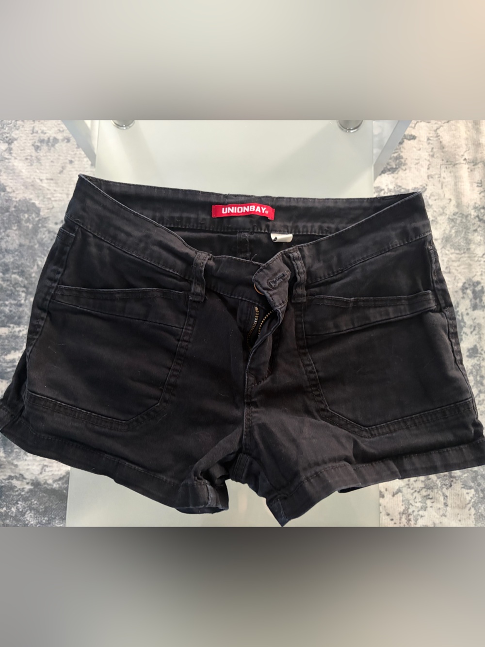 UNIONBAY Black Denim Short Shorts